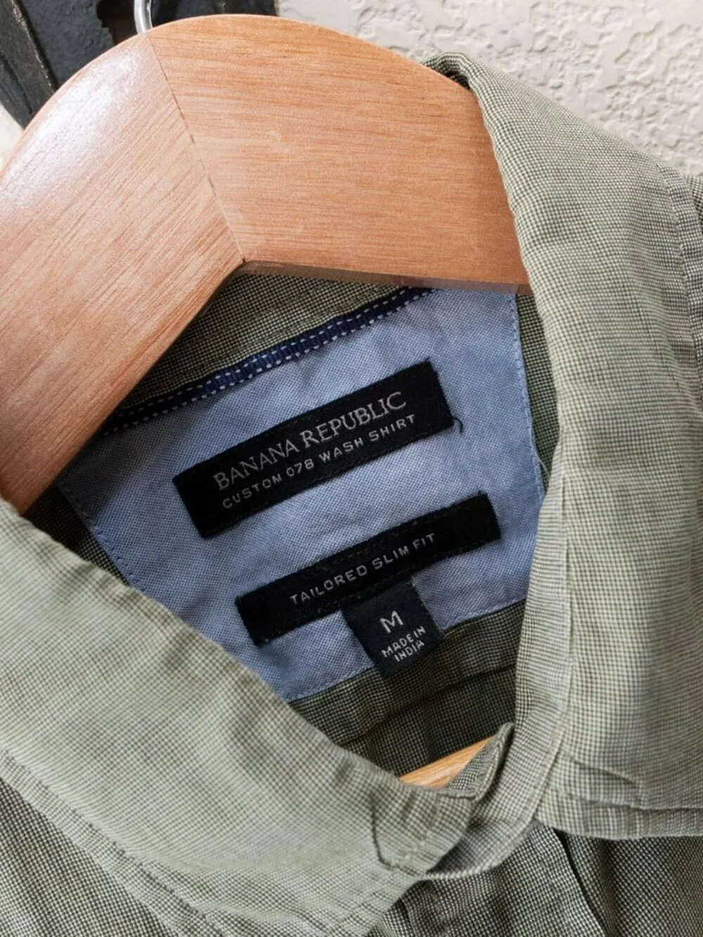 Banana Republic Custom 078 Shirt Mens M Green Tailored Slim Fit Cotton Button Up